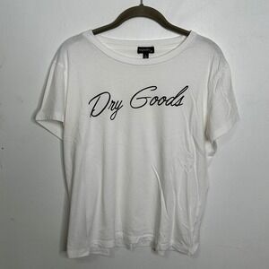 Originality Dry Goods Graphic T-Shirt Womens Large White Short Sleeve Crewneck